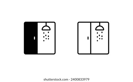 Diseño de icono de ducha con ilustración de fondo blanco