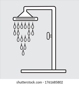 Shower icon. Element of swimming poll thin line icon