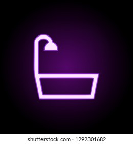shower icon. Elements of web in neon style icons. Simple icon for websites, web design, mobile app, info graphics