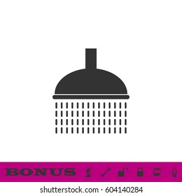 Shower icon flat. Black pictogram on white background. Vector illustration symbol and bonus button
