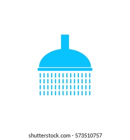Shower icon flat. Blue pictogram on white background. Vector illustration symbol