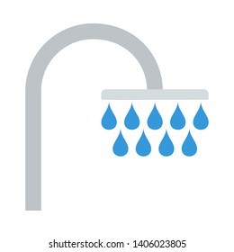 Shower Icon. Flat Color Design. Vector Illustration.