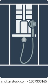 Icono de ducha. Diseño de color plano. Ilustración vectorial.