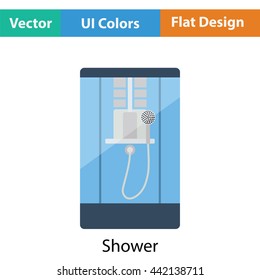 Shower icon. Flat color design. Vector illustration.