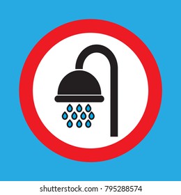 Shower icon. Flat design style