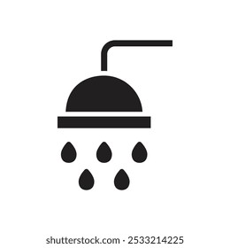 Shower icon Flat line illustration