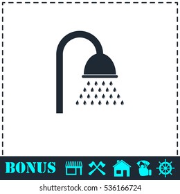 Shower icon flat. Simple vector symbol and bonus icon