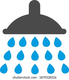 Shower icon with flat style. Isolated vector shower icon image on a white background.