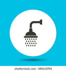Shower icon. Flat vector illustration in black on white background.