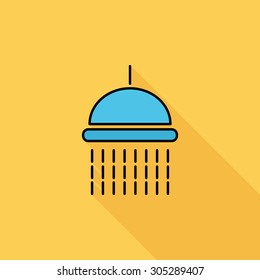 Shower icon. Flat vector related icon with long shadow for web and mobile applications. It can be used as - logo, pictogram, icon, infographic element. Vector Illustration.