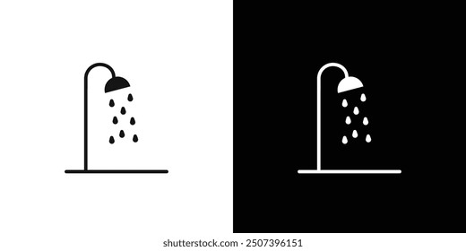 Shower icon Flat vector set outline