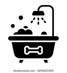 Icono de ducha Glifo Estilo Ilustración vectorial
