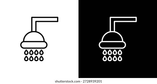 Shower icon graphic, editable stroke. Suitable for website design, logo, app, template, and ui ux.