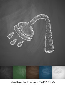 shower icon. Hand drawn vector illustration. Chalkboard Design