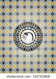 shower icon inside arabesque emblem background. arabic decoration.