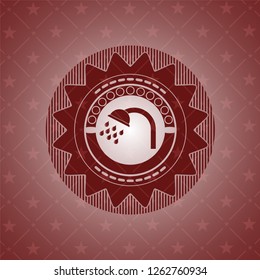 shower icon inside badge with red background