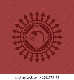 shower icon inside badge with red background