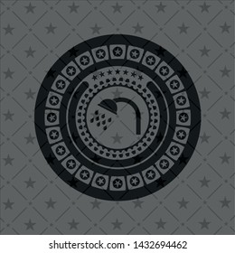 shower icon inside black badge