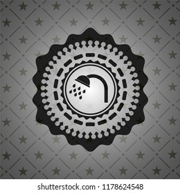 shower icon inside black emblem
