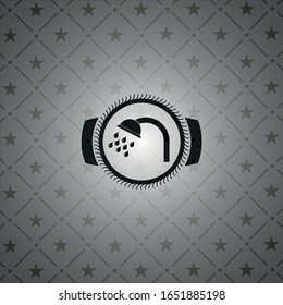 shower icon inside black emblem. Vintage.