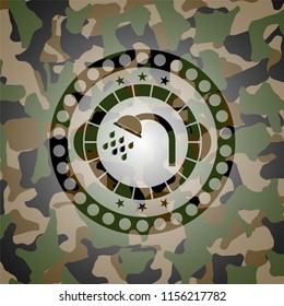 shower icon inside camo emblem