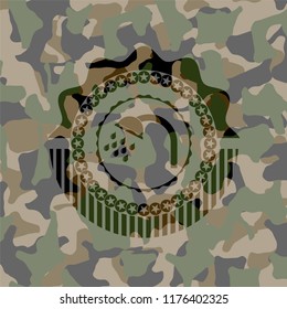 shower icon inside camo texture