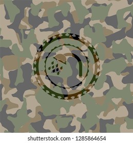 shower icon inside camouflage texture