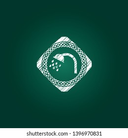 shower icon inside chalkboard emblem