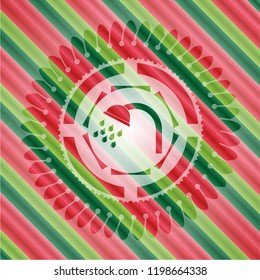 shower icon inside christmas badge.