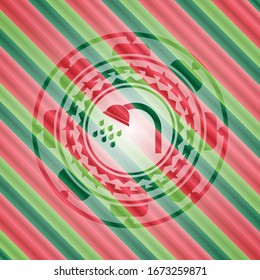 icono de ducha dentro del fondo de la placa de Navidad.