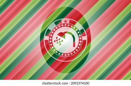 shower icon inside christmas badge. 