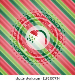 shower icon inside christmas colors style badge.