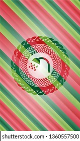 shower icon inside christmas colors badge.