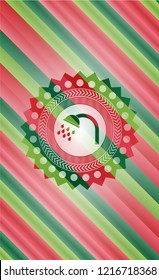 shower icon inside christmas style emblem.