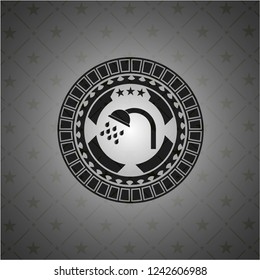 shower icon inside dark badge or emblem