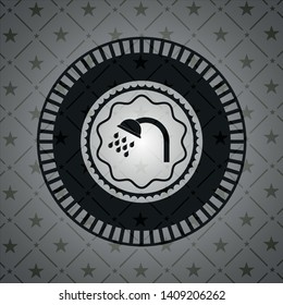 shower icon inside dark badge or emblem