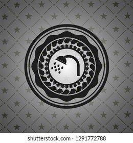 shower icon inside dark emblem