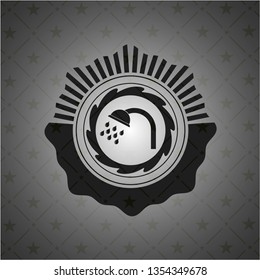 shower icon inside dark emblem. Retro