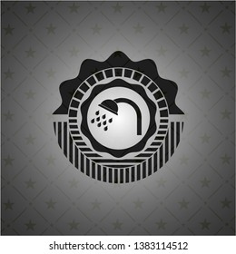 shower icon inside dark emblem