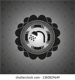 shower icon inside dark emblem