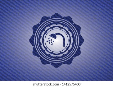 shower icon inside emblem with jean high quality background
