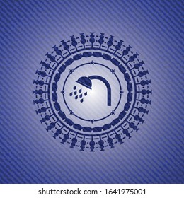 shower icon inside emblem with jean high quality background