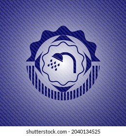 shower icon inside emblem with jean high quality background. 