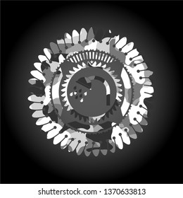 shower icon inside grey camo texture