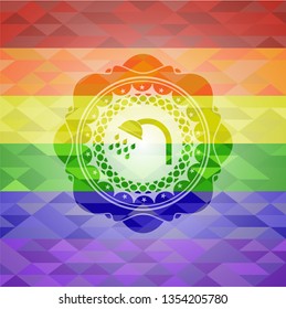 shower icon inside lgbt colors emblem 