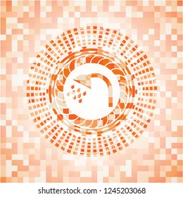 shower icon inside orange mosaic emblem