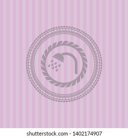shower icon inside pink icon or emblem