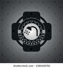 shower icon inside realistic black emblem