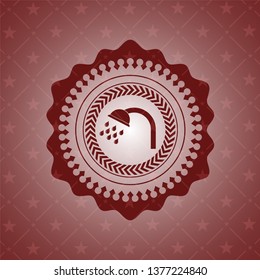 shower icon inside red emblem. Retro