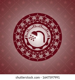 icono de ducha dentro del icono o emblema rojo